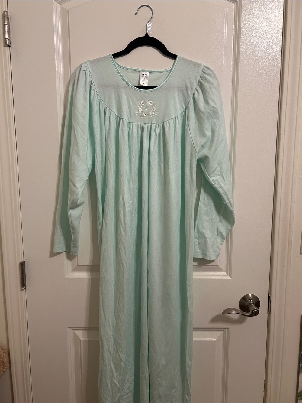 Women's Long Sleeve Mint Green Nightgown - Soft Sleepwear